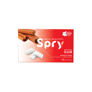 Spry cinnamon gum blister card on white background
