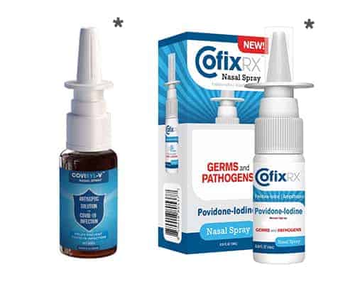 CofixRX nasal spray with packaging on a white background