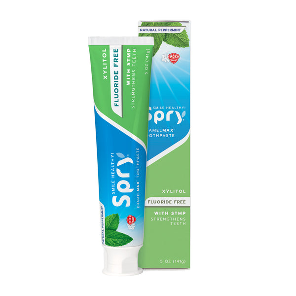 Spry toothpaste tube on a white background