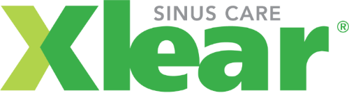 Xlear Sinus Care logo with green and white text