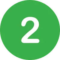 Green circle with the number 2 inside