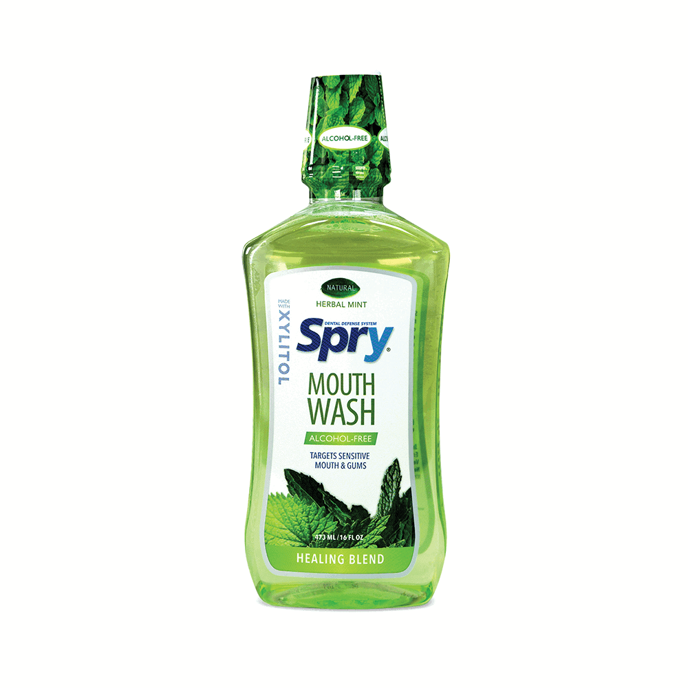 spry xylitol mouthwash, herbal mint, alcohol free